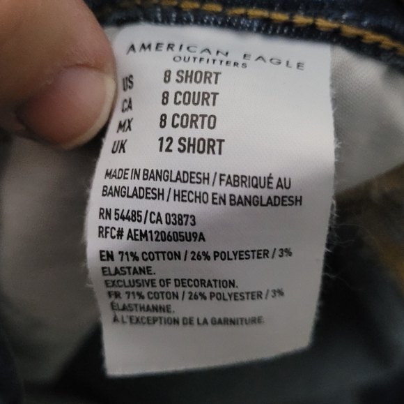 AMERICAN EAGLE | curvy hi-rise jegging skinny stretch short/cropped jeans - Picture 9 of 10